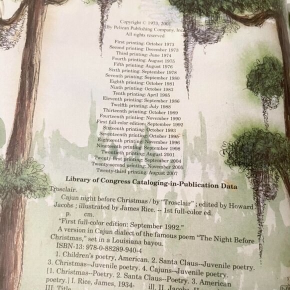 2007 Cajun Night Before Christmas Hardcover Book By Trosclair Pelican - Picture 13 of 16